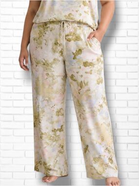 Jams World Vintage Pastel Paint Splatter Capri Pants Size XL
